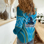 Gold Coast Titans Rugby Mascot Women Casual Shirt Australian Rugby Culture - Tribal Inspired Warrior Titan