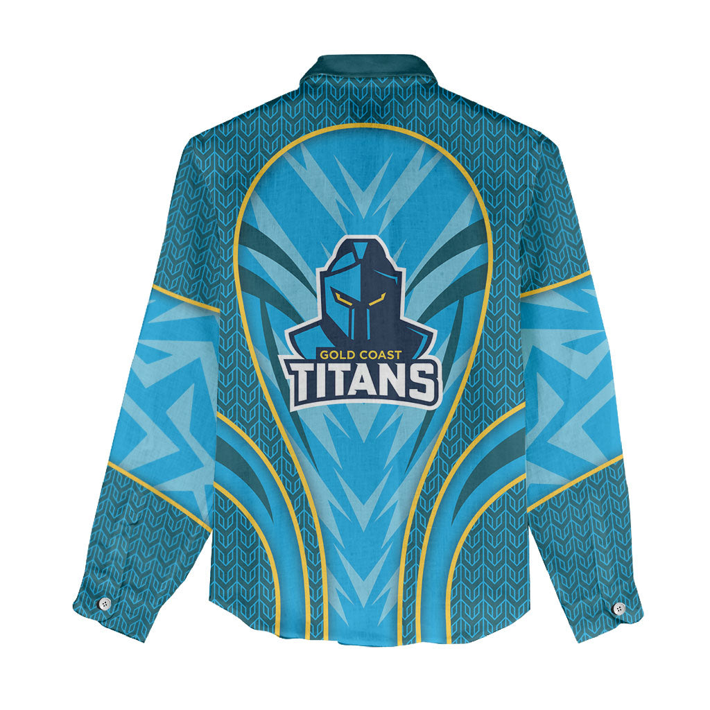 Gold Coast Titans Rugby Mascot Women Casual Shirt Australian Rugby Culture - Tribal Inspired Warrior Titan
