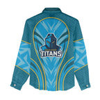 Gold Coast Titans Rugby Mascot Women Casual Shirt Australian Rugby Culture - Tribal Inspired Warrior Titan