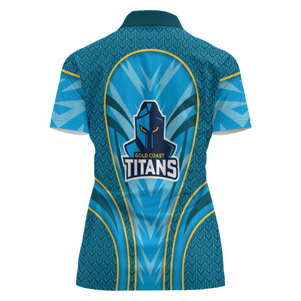 Gold Coast Titans Rugby Mascot Women Polo Shirt Australian Rugby Culture - Tribal Inspired Warrior Titan