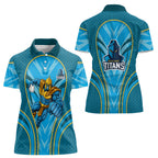 Gold Coast Titans Rugby Mascot Women Polo Shirt Australian Rugby Culture - Tribal Inspired Warrior Titan