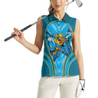 Gold Coast Titans Rugby Mascot Women Sleeveless Polo Shirt Australian Rugby Culture - Tribal Inspired Warrior Titan