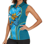 Gold Coast Titans Rugby Mascot Women Sleeveless Polo Shirt Australian Rugby Culture - Tribal Inspired Warrior Titan
