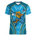Gold Coast Titans Rugby Mascot Women V-Neck T-Shirt Australian Rugby Culture - Tribal Inspired Warrior Titan