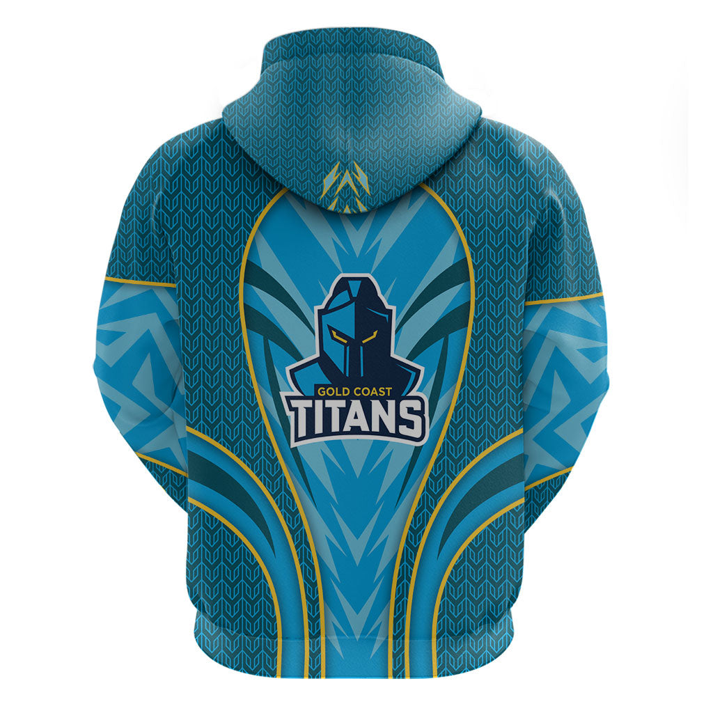 Gold Coast Titans Rugby Mascot Zip Hoodie Australian Rugby Culture - Tribal Inspired Warrior Titan