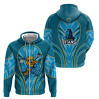 Gold Coast Titans Rugby Mascot Zip Hoodie Australian Rugby Culture - Tribal Inspired Warrior Titan