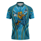 Gold Coast Titans Rugby Mascot Zipper Polo Shirt Australian Rugby Culture - Tribal Inspired Warrior Titan