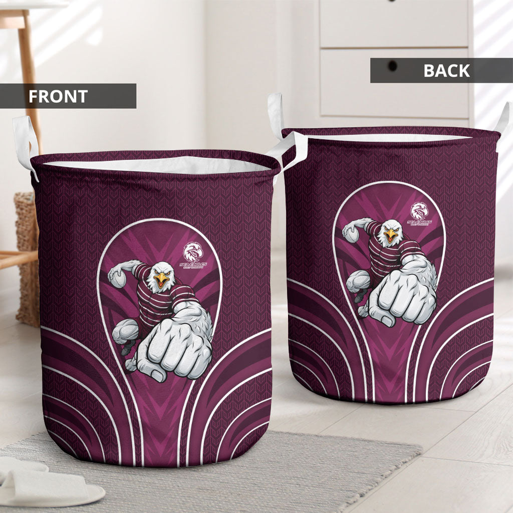 Manly Warringah Sea Eagles Rugby Mascot Laundry Basket Australian Rugby Culture - Tribal Inspired Eagle