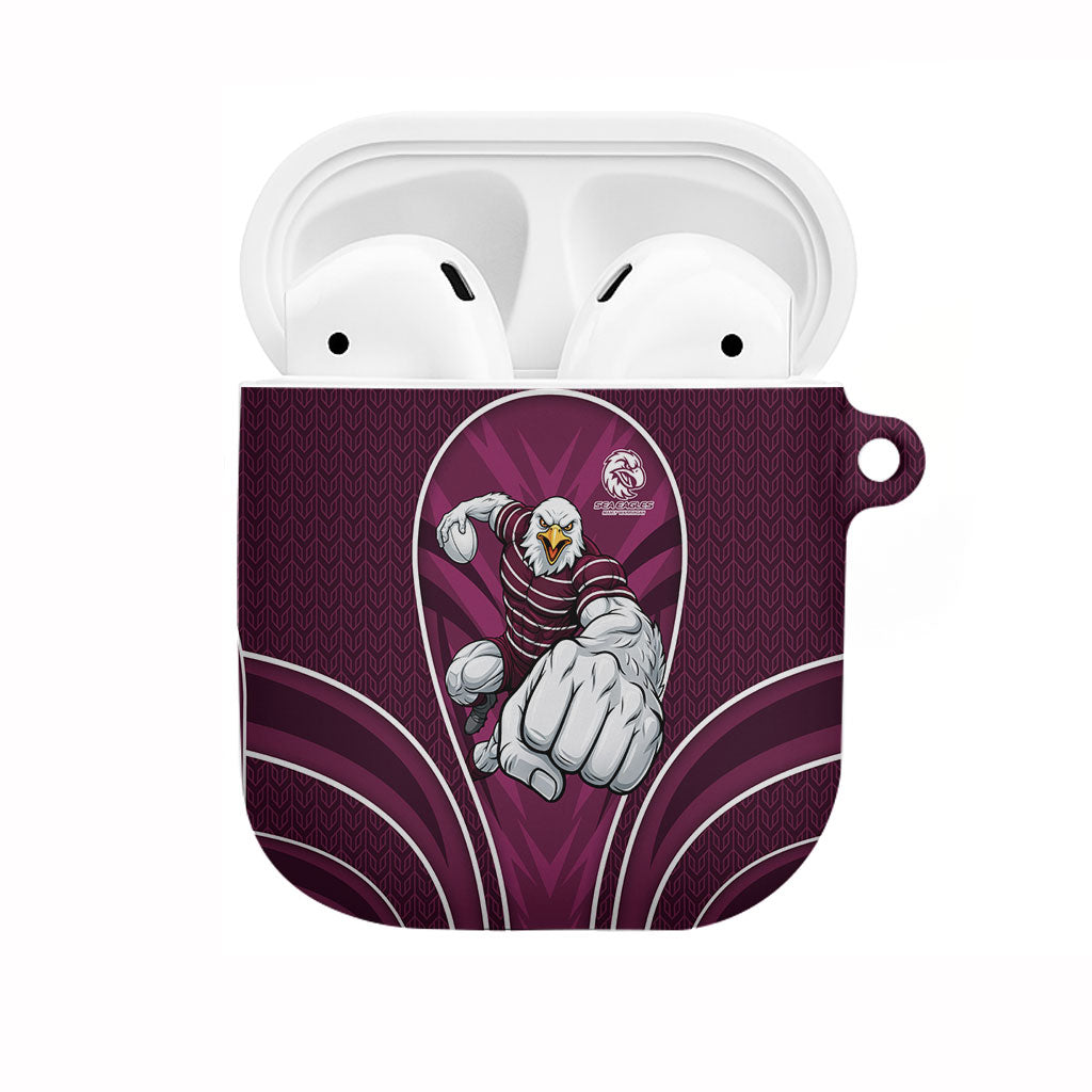 Manly Warringah Sea Eagles Rugby Mascot AirPods Case Australian Rugby Culture - Tribal Inspired Eagle