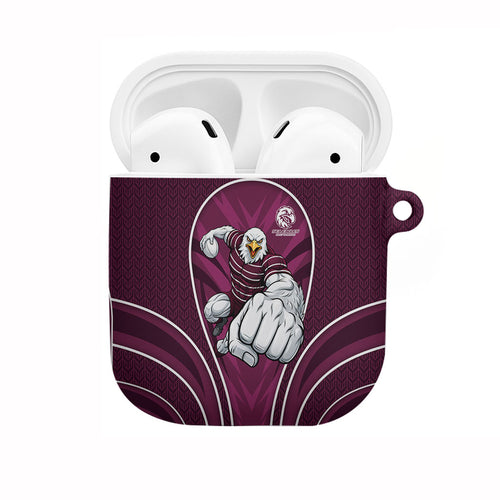 Manly Warringah Sea Eagles Rugby Mascot AirPods Case Australian Rugby Culture - Tribal Inspired Eagle