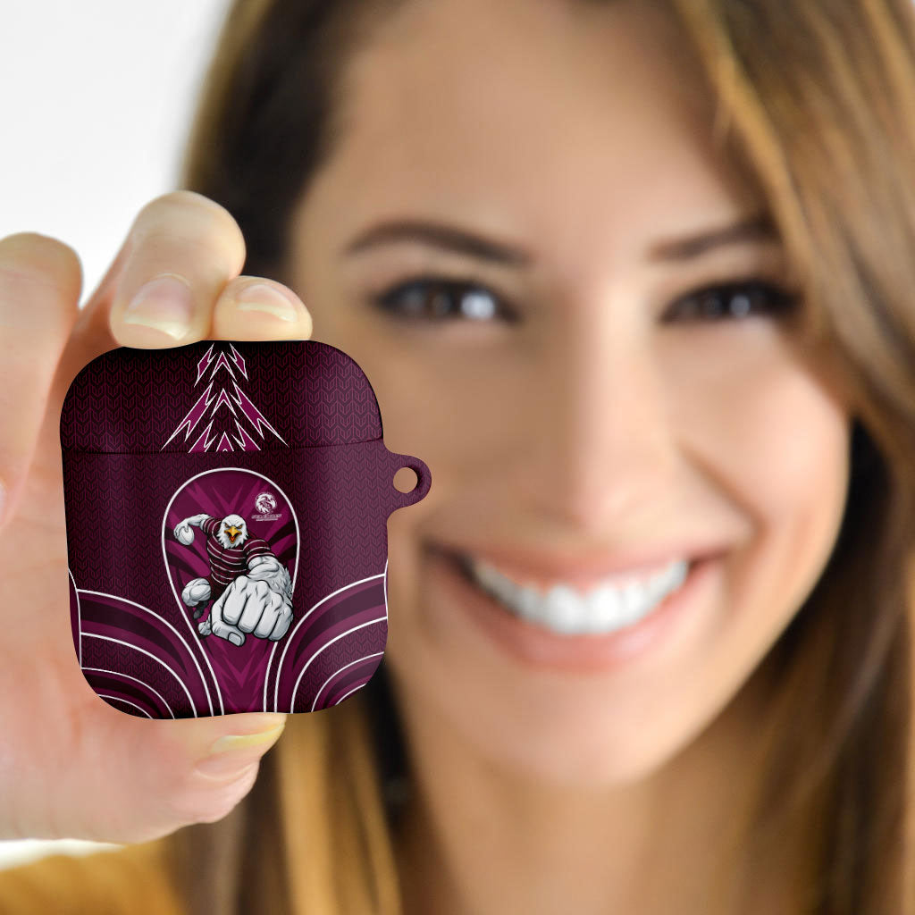 Manly Warringah Sea Eagles Rugby Mascot AirPods Case Australian Rugby Culture - Tribal Inspired Eagle