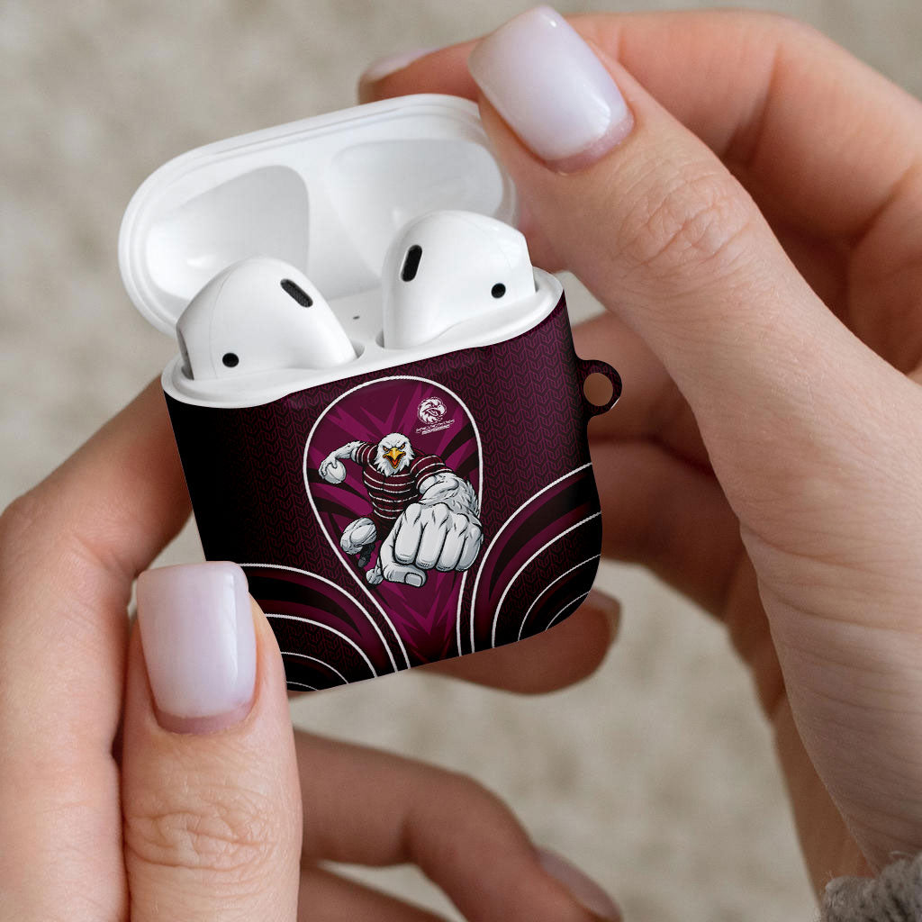 Manly Warringah Sea Eagles Rugby Mascot AirPods Case Australian Rugby Culture - Tribal Inspired Eagle