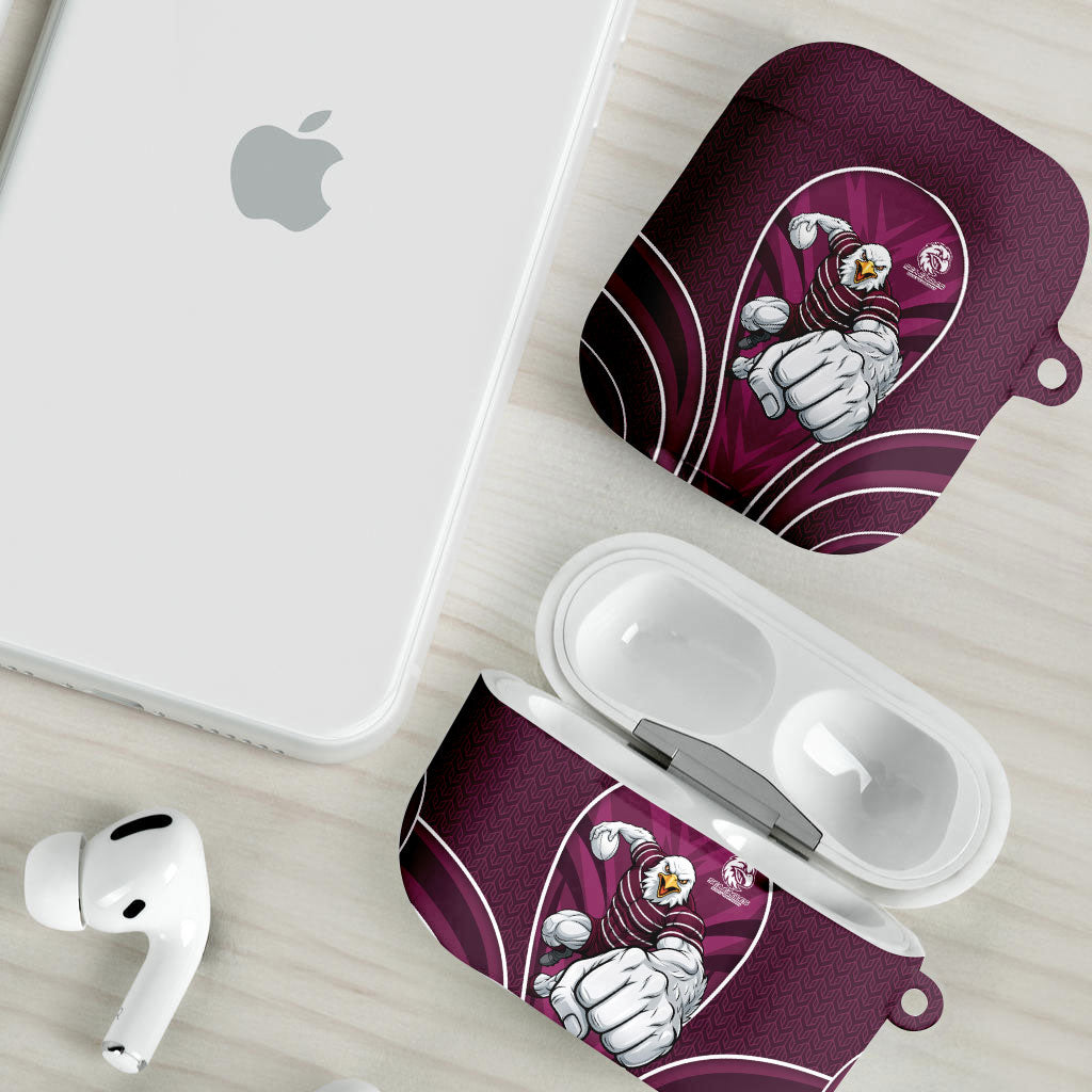 Manly Warringah Sea Eagles Rugby Mascot AirPods Case Australian Rugby Culture - Tribal Inspired Eagle