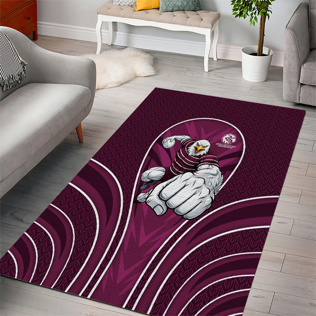 Manly Warringah Sea Eagles Rugby Mascot Area Rug Australian Rugby Culture - Tribal Inspired Eagle