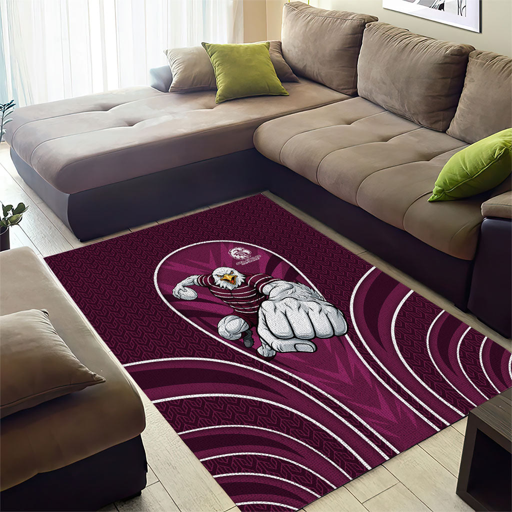 Manly Warringah Sea Eagles Rugby Mascot Area Rug Australian Rugby Culture - Tribal Inspired Eagle