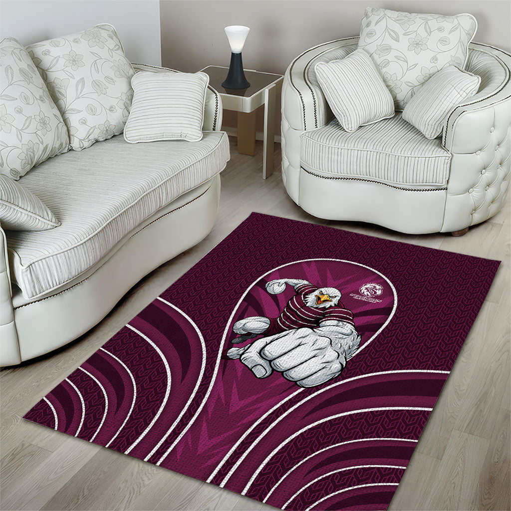 Manly Warringah Sea Eagles Rugby Mascot Area Rug Australian Rugby Culture - Tribal Inspired Eagle