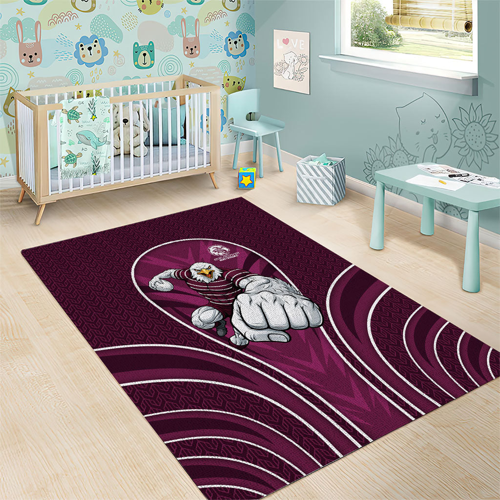 Manly Warringah Sea Eagles Rugby Mascot Area Rug Australian Rugby Culture - Tribal Inspired Eagle