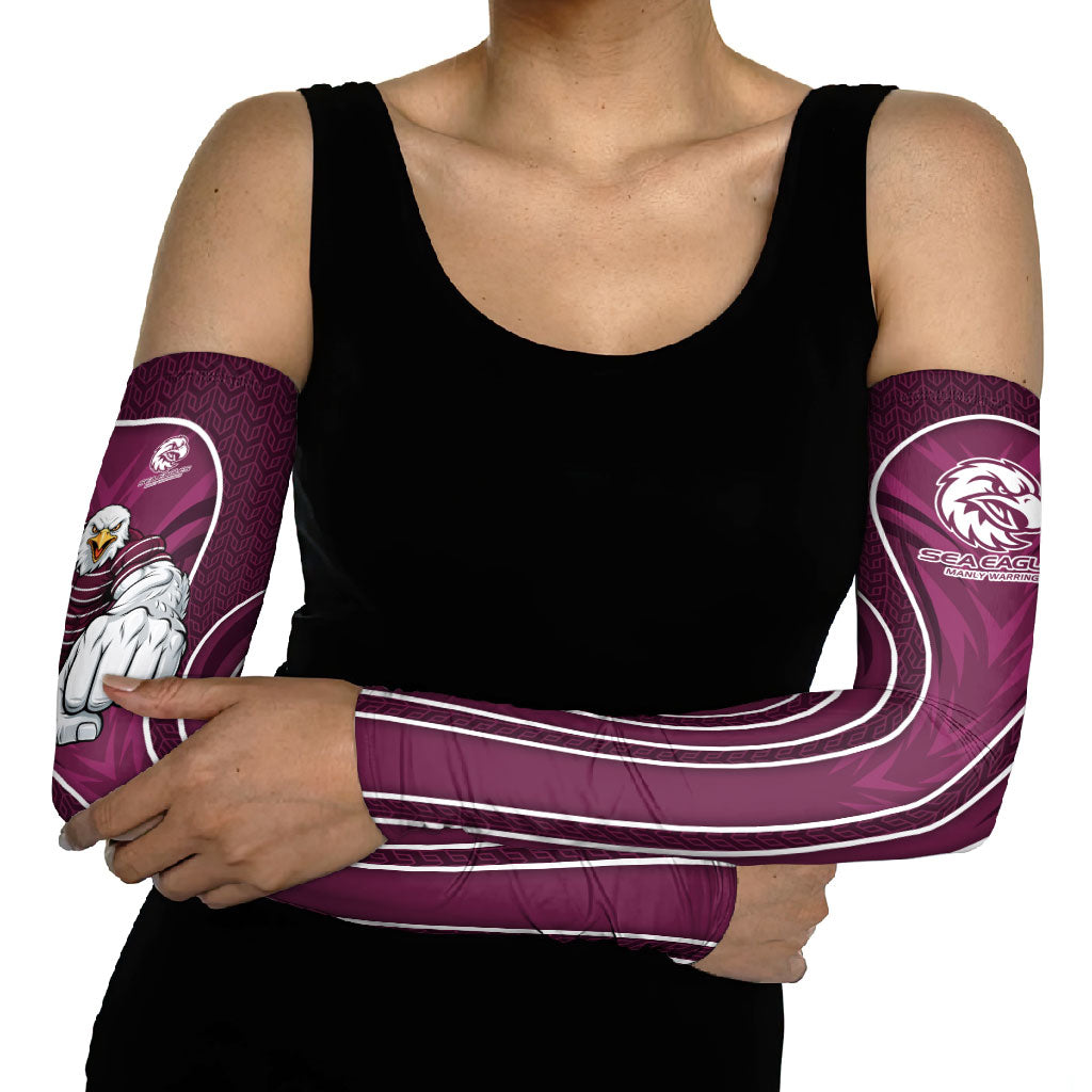 Manly Warringah Sea Eagles Rugby Mascot Arm Sleeves Australian Rugby Culture - Tribal Inspired Eagle