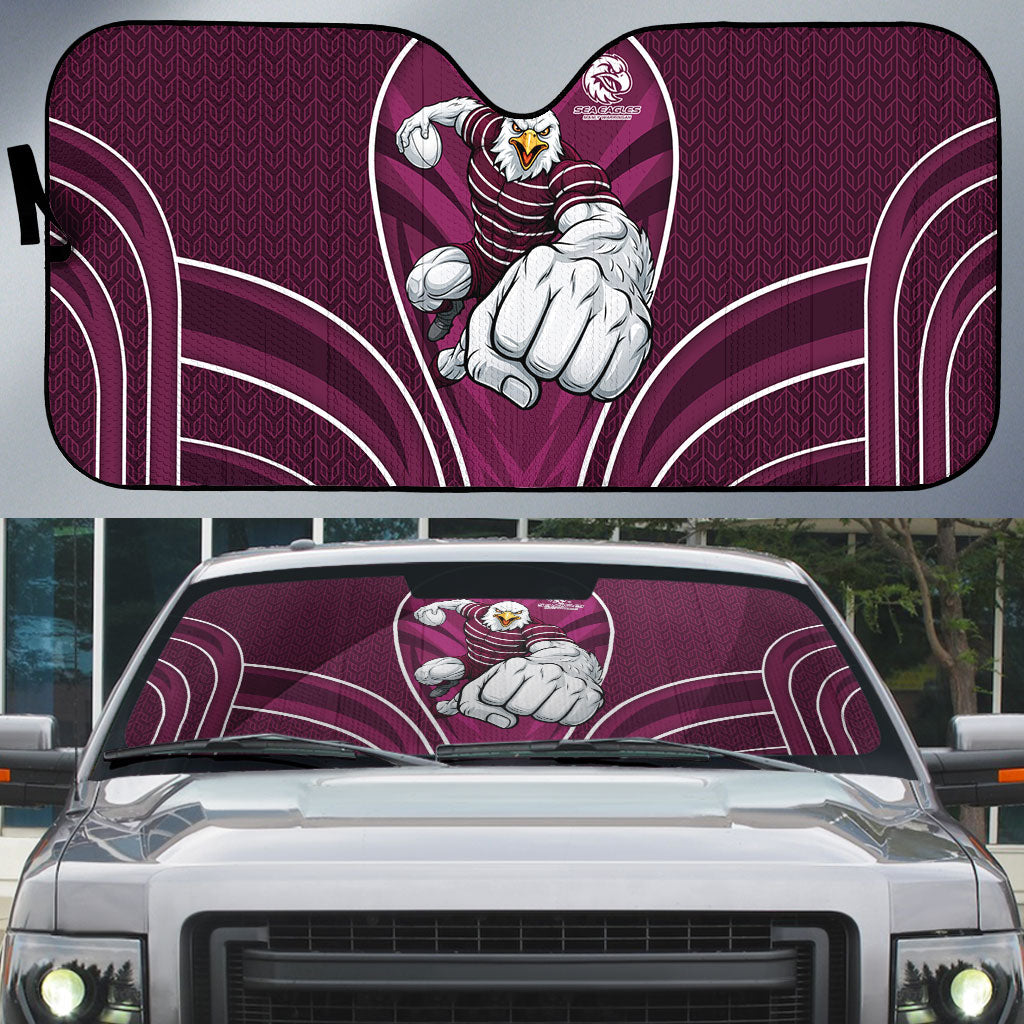Manly Warringah Sea Eagles Rugby Mascot Auto Sun Shade Australian Rugby Culture - Tribal Inspired Eagle