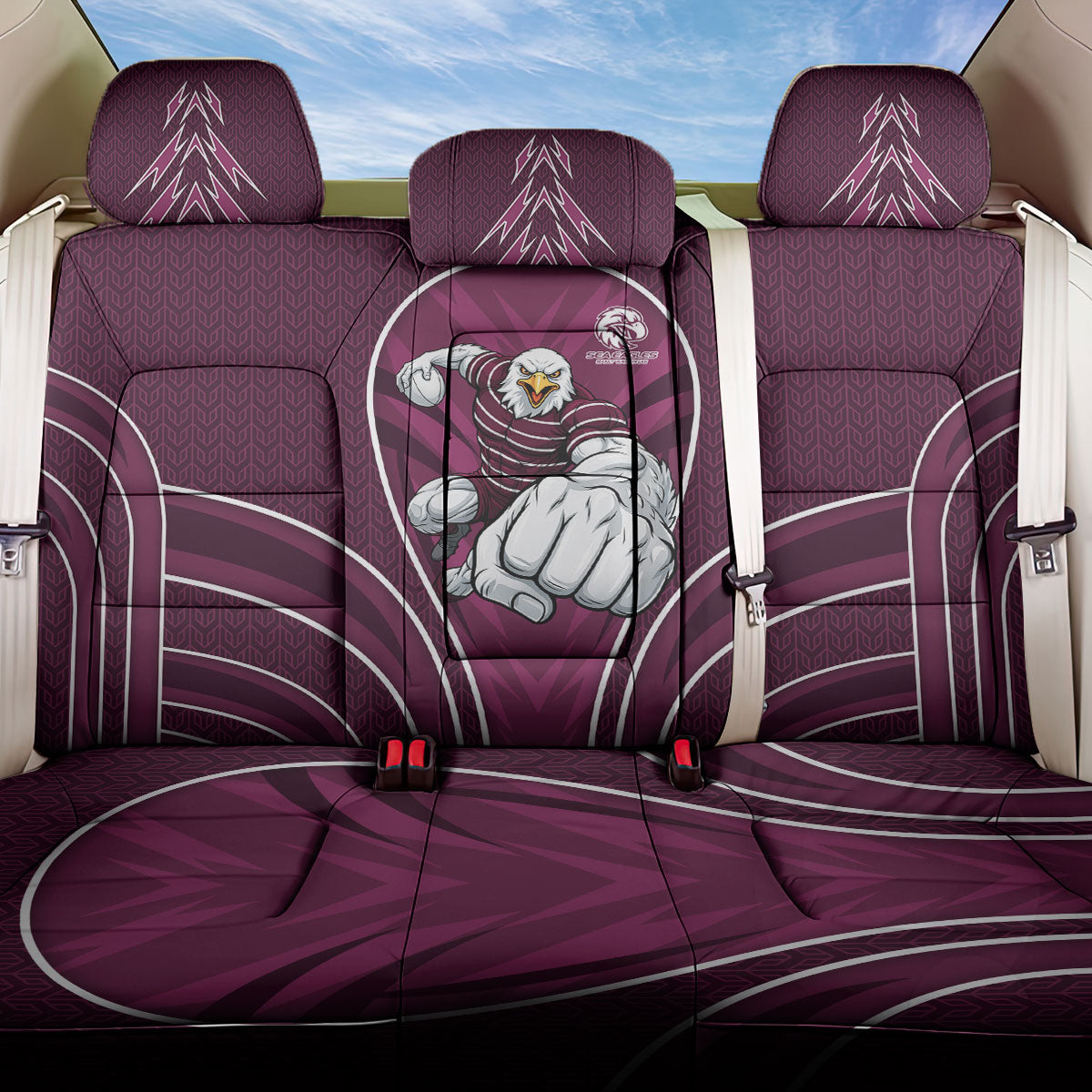 Manly Warringah Sea Eagles Rugby Mascot Back Car Seat Cover Australian Rugby Culture - Tribal Inspired Eagle