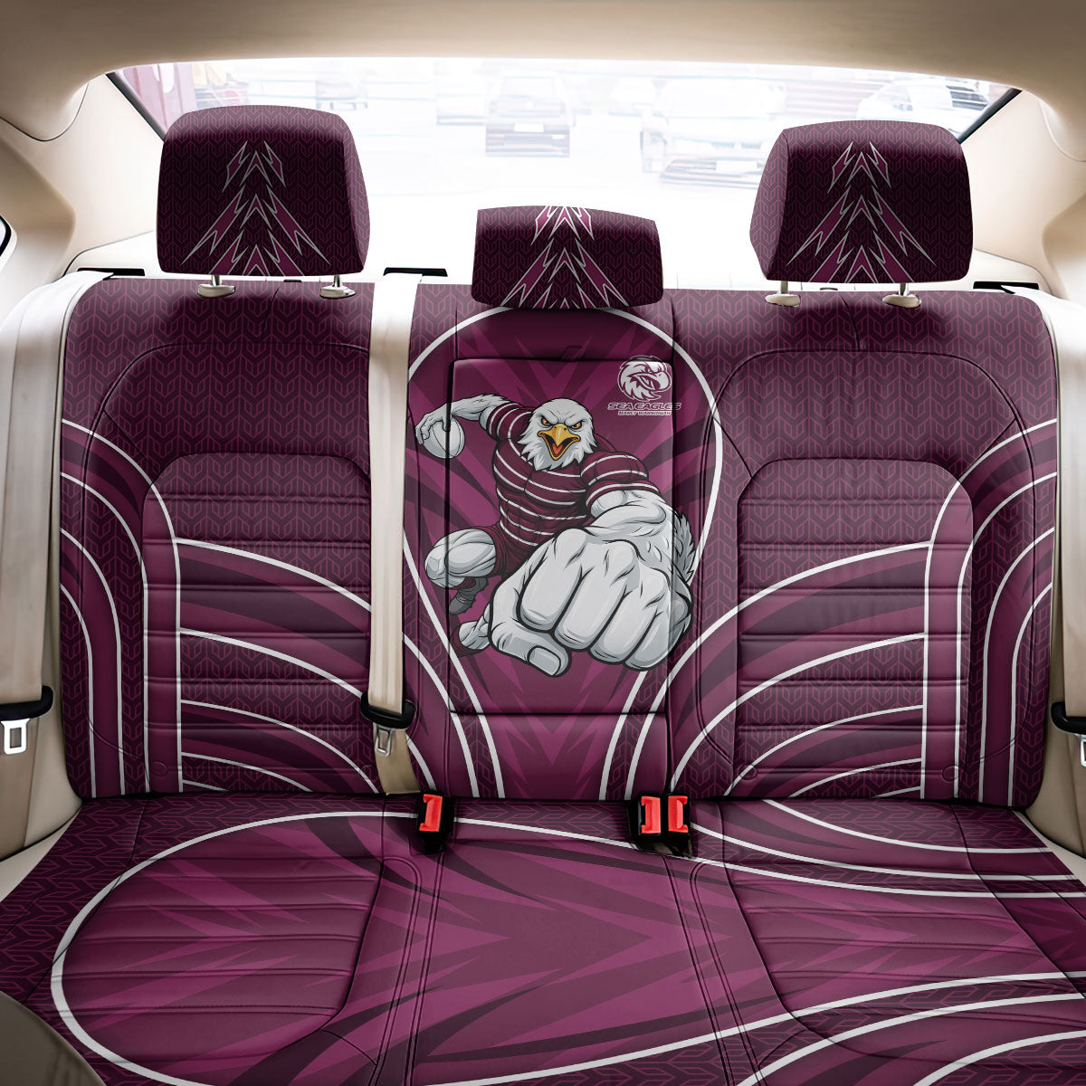 Manly Warringah Sea Eagles Rugby Mascot Back Car Seat Cover Australian Rugby Culture - Tribal Inspired Eagle