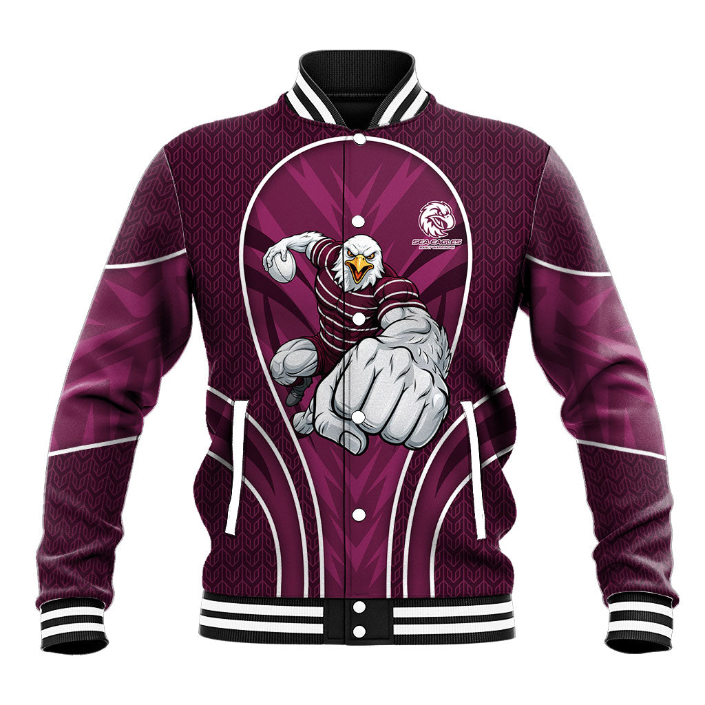 Manly Warringah Sea Eagles Rugby Mascot Baseball Jacket Australian Rugby Culture - Tribal Inspired Eagle