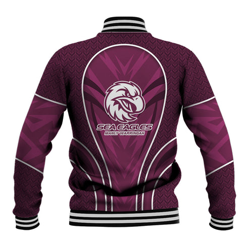 Manly Warringah Sea Eagles Rugby Mascot Baseball Jacket Australian Rugby Culture - Tribal Inspired Eagle