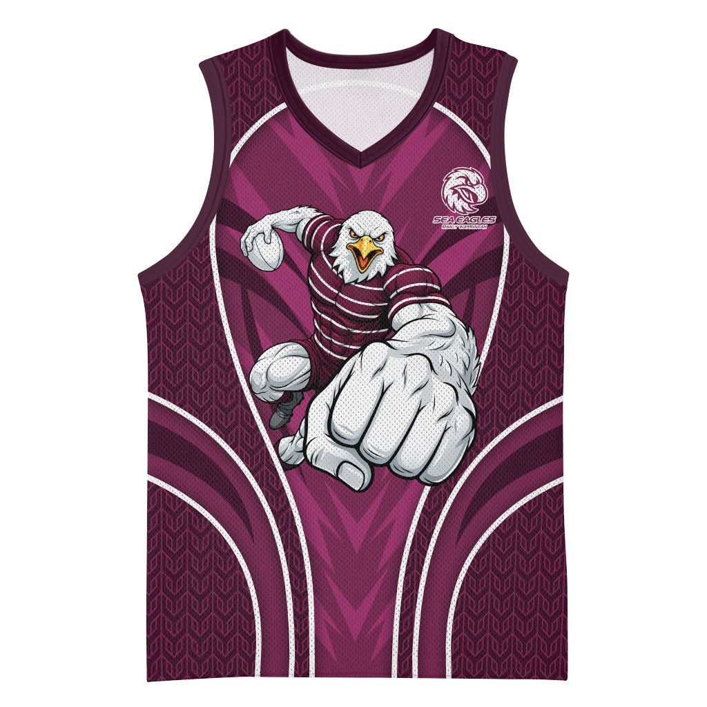 Manly Warringah Sea Eagles Rugby Mascot Basketball Jersey Australian Rugby Culture - Tribal Inspired Eagle