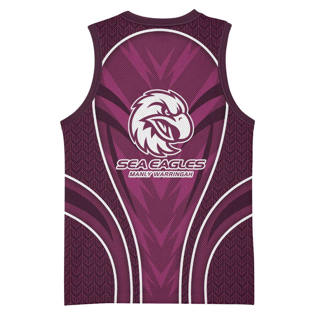 Manly Warringah Sea Eagles Rugby Mascot Basketball Jersey Australian Rugby Culture - Tribal Inspired Eagle