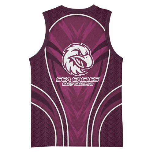 Manly Warringah Sea Eagles Rugby Mascot Basketball Jersey Australian Rugby Culture - Tribal Inspired Eagle