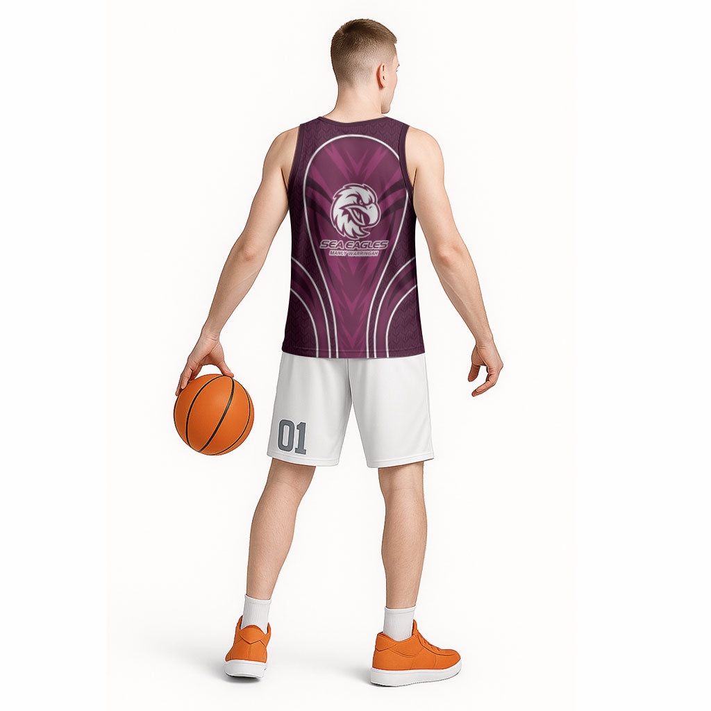 Manly Warringah Sea Eagles Rugby Mascot Basketball Jersey Australian Rugby Culture - Tribal Inspired Eagle