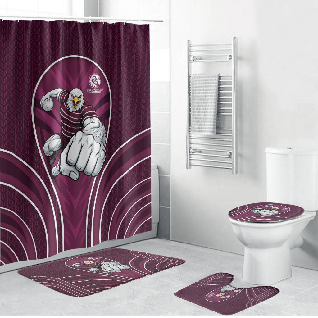 Manly Warringah Sea Eagles Rugby Mascot Bathroom Set Australian Rugby Culture - Tribal Inspired Eagle