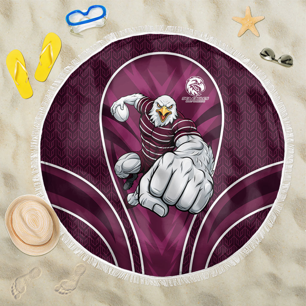 Manly Warringah Sea Eagles Rugby Mascot Beach Blanket Australian Rugby Culture - Tribal Inspired Eagle