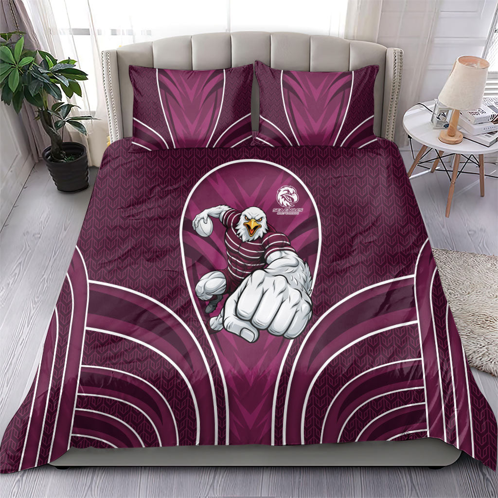 Manly Warringah Sea Eagles Rugby Mascot Bedding Set Australian Rugby Culture - Tribal Inspired Eagle