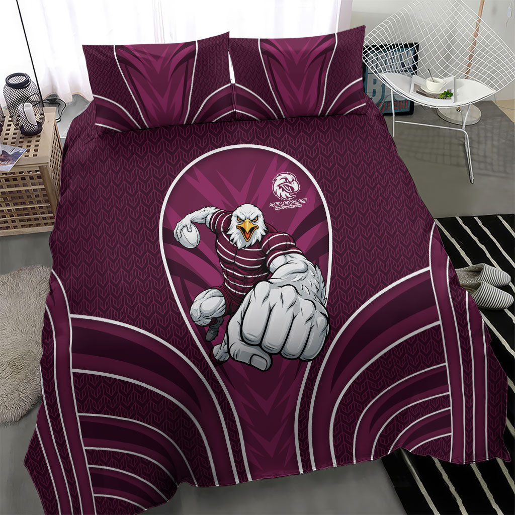 Manly Warringah Sea Eagles Rugby Mascot Bedding Set Australian Rugby Culture - Tribal Inspired Eagle