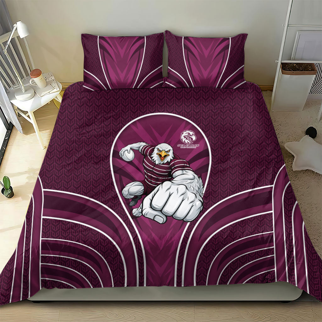 Manly Warringah Sea Eagles Rugby Mascot Bedding Set Australian Rugby Culture - Tribal Inspired Eagle