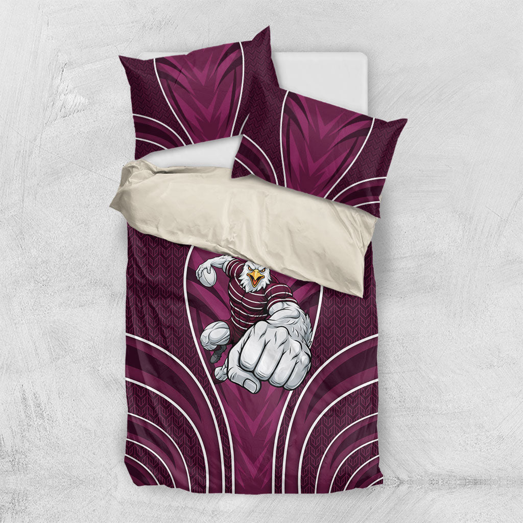 Manly Warringah Sea Eagles Rugby Mascot Bedding Set Australian Rugby Culture - Tribal Inspired Eagle