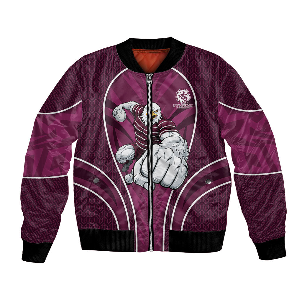 Manly Warringah Sea Eagles Rugby Mascot Bomber Jacket Australian Rugby Culture - Tribal Inspired Eagle