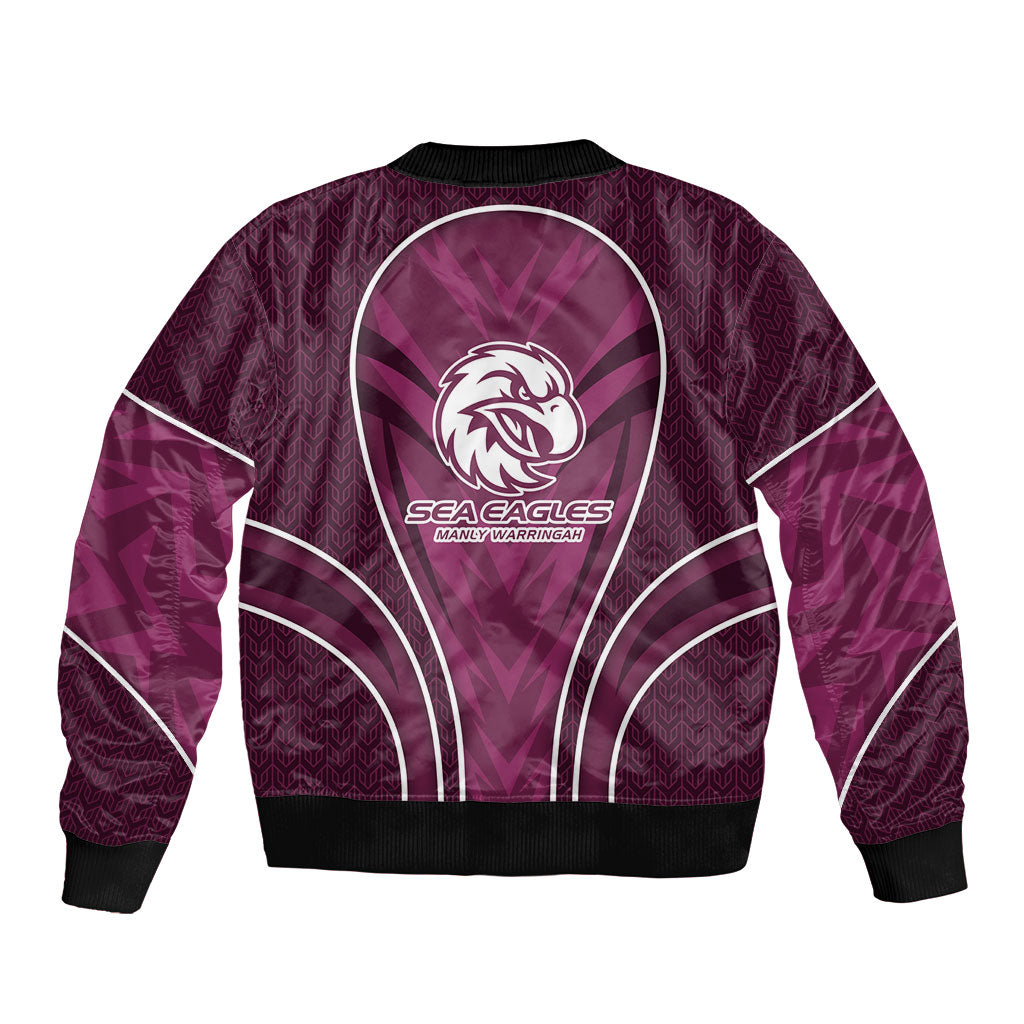 Manly Warringah Sea Eagles Rugby Mascot Bomber Jacket Australian Rugby Culture - Tribal Inspired Eagle