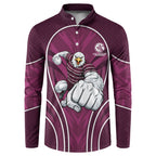 Manly Warringah Sea Eagles Rugby Mascot Button Sweatshirt Australian Rugby Culture - Tribal Inspired Eagle