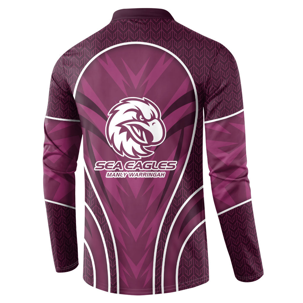 Manly Warringah Sea Eagles Rugby Mascot Button Sweatshirt Australian Rugby Culture - Tribal Inspired Eagle