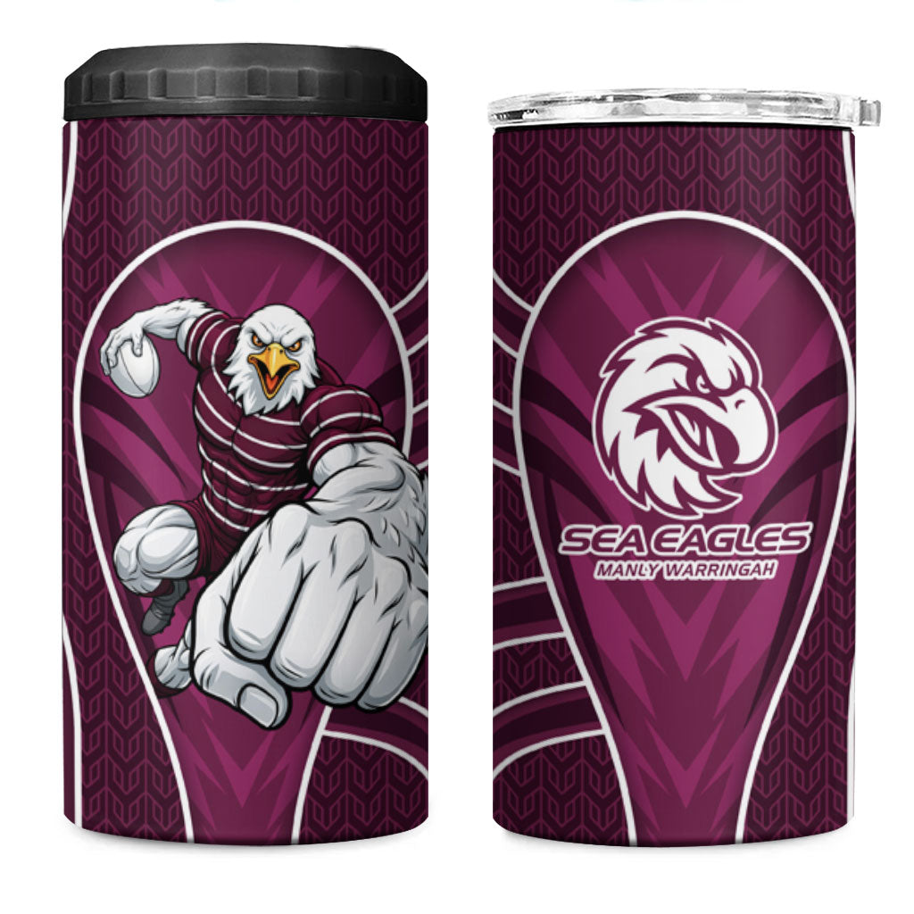 Manly Warringah Sea Eagles Rugby Mascot 4 in 1 Can Cooler Tumbler Australian Rugby Culture - Tribal Inspired Eagle