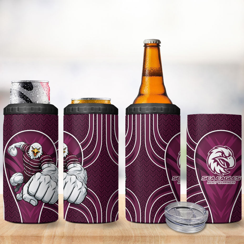 Manly Warringah Sea Eagles Rugby Mascot 4 in 1 Can Cooler Tumbler Australian Rugby Culture - Tribal Inspired Eagle