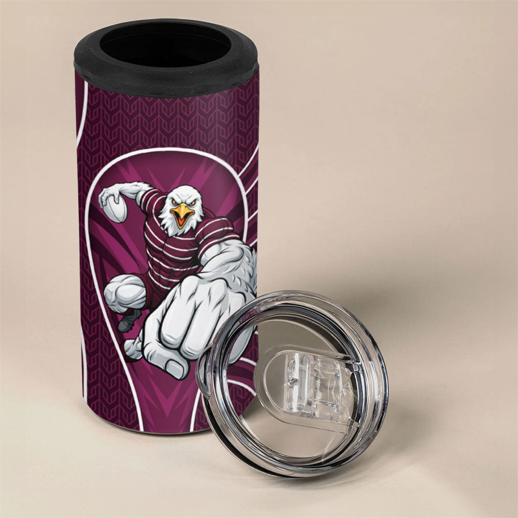 Manly Warringah Sea Eagles Rugby Mascot 4 in 1 Can Cooler Tumbler Australian Rugby Culture - Tribal Inspired Eagle