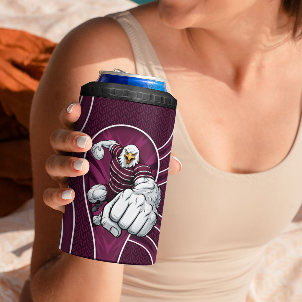 Manly Warringah Sea Eagles Rugby Mascot 4 in 1 Can Cooler Tumbler Australian Rugby Culture - Tribal Inspired Eagle