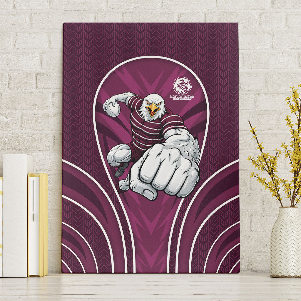 Manly Warringah Sea Eagles Rugby Mascot Canvas Wall Art Australian Rugby Culture - Tribal Inspired Eagle