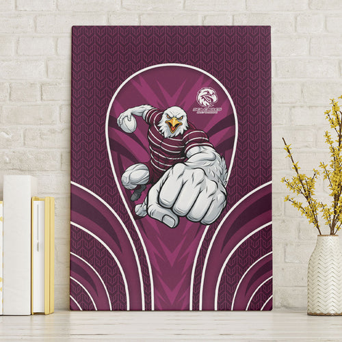Manly Warringah Sea Eagles Rugby Mascot Canvas Wall Art Australian Rugby Culture - Tribal Inspired Eagle