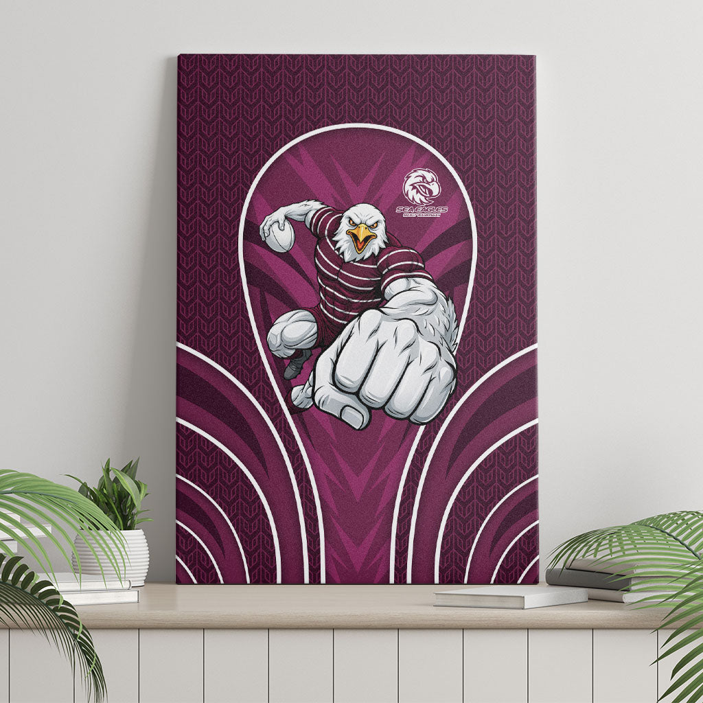Manly Warringah Sea Eagles Rugby Mascot Canvas Wall Art Australian Rugby Culture - Tribal Inspired Eagle