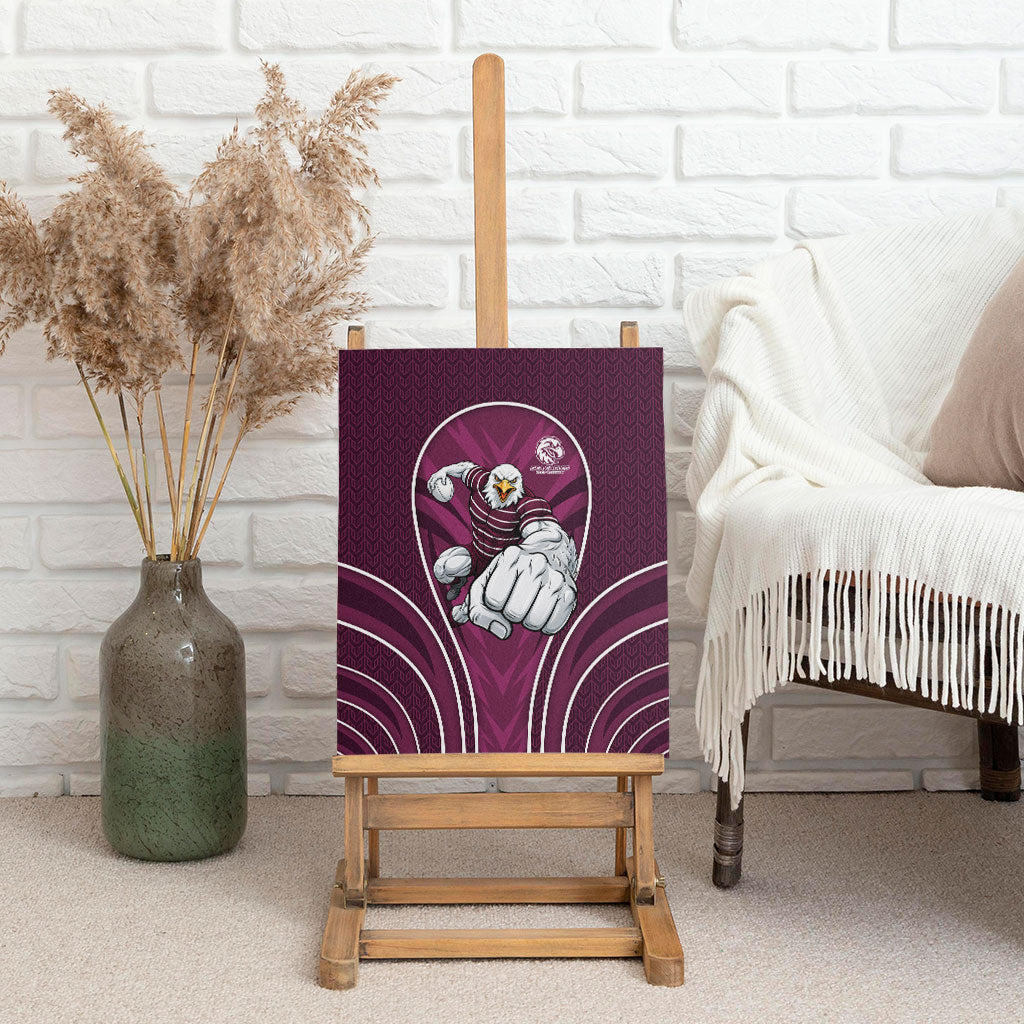 Manly Warringah Sea Eagles Rugby Mascot Canvas Wall Art Australian Rugby Culture - Tribal Inspired Eagle