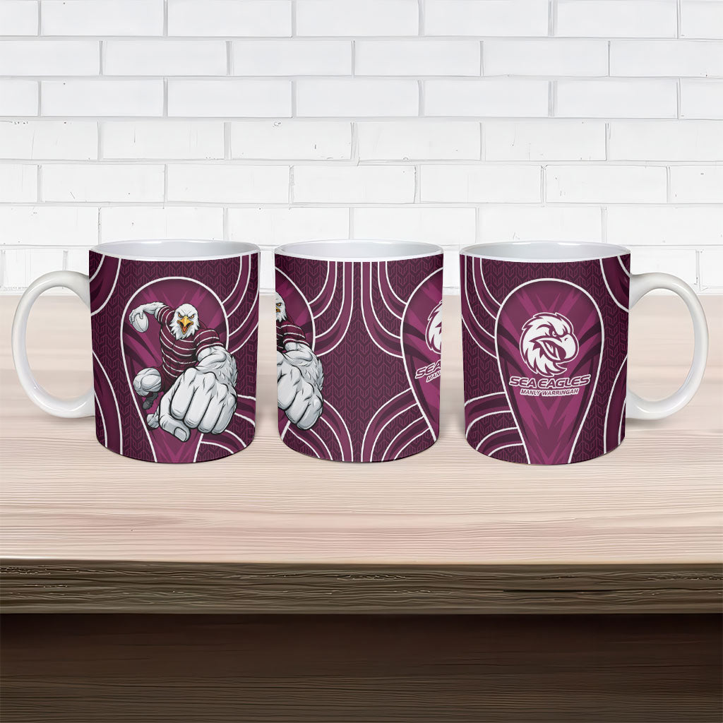 Manly Warringah Sea Eagles Rugby Mascot Ceramic Mug Australian Rugby Culture - Tribal Inspired Eagle
